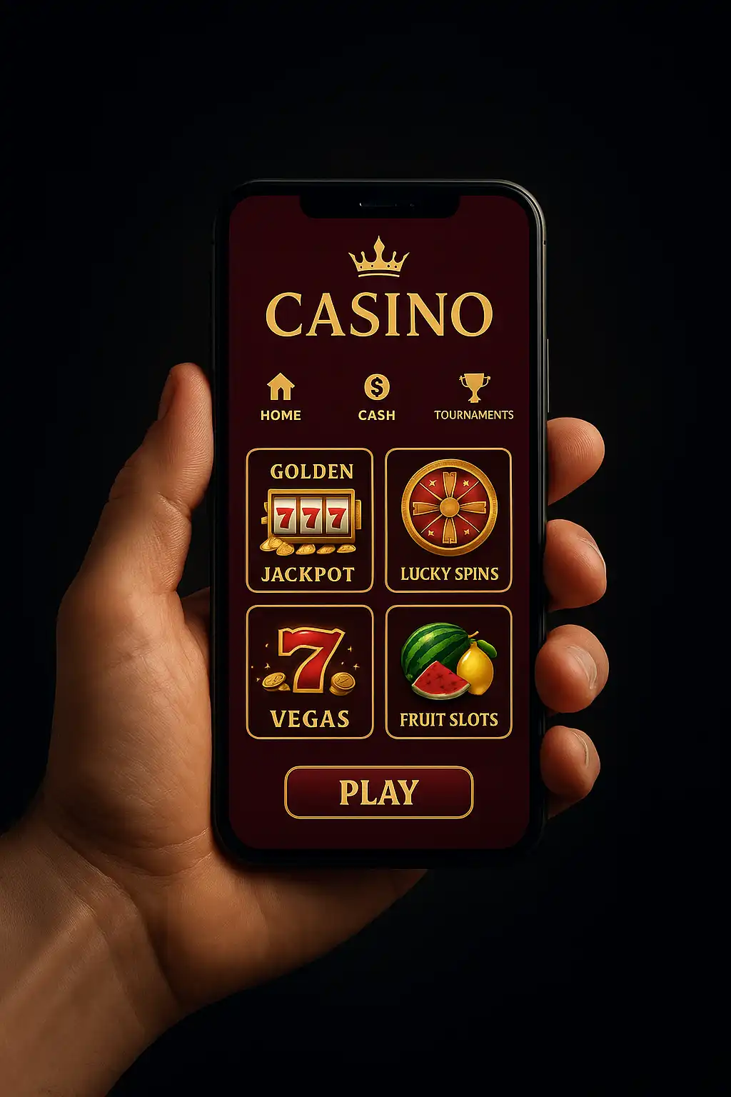 Aplikacja mobilna CrazyTower Kasyno wyświetlona na smartfonie